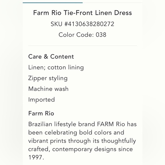 Farm Rio Anthropologie Tie-Front Linen Maxi Dress Green Motif Tropical Medium - Picture 3 of 11